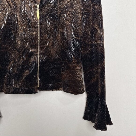 Joseph Ribkoff Vintage Womens 8 Velvet Snake Skin Blazer Full Zip - Picture 8 of 14